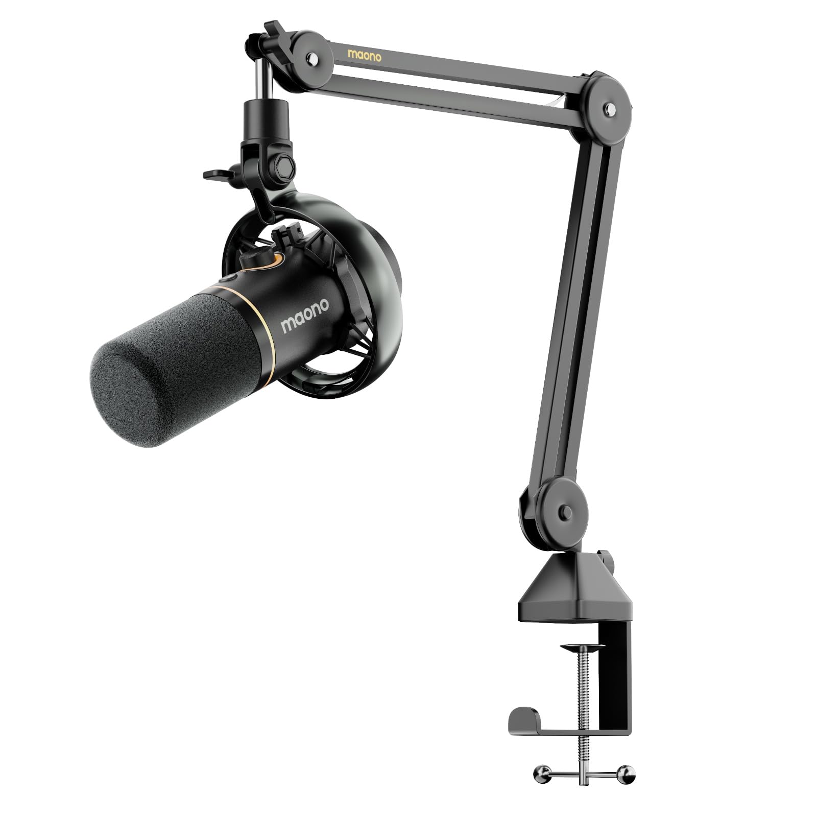 MAONO PD200W Hybrid Wireless Podcast Microphone for PC, XLR USB Dynamic Mic Kit with Boom Arm, Software, Noise Cancellation, for Vocal Recording, Streaming, Content Creation, Home Studio, Voiceover