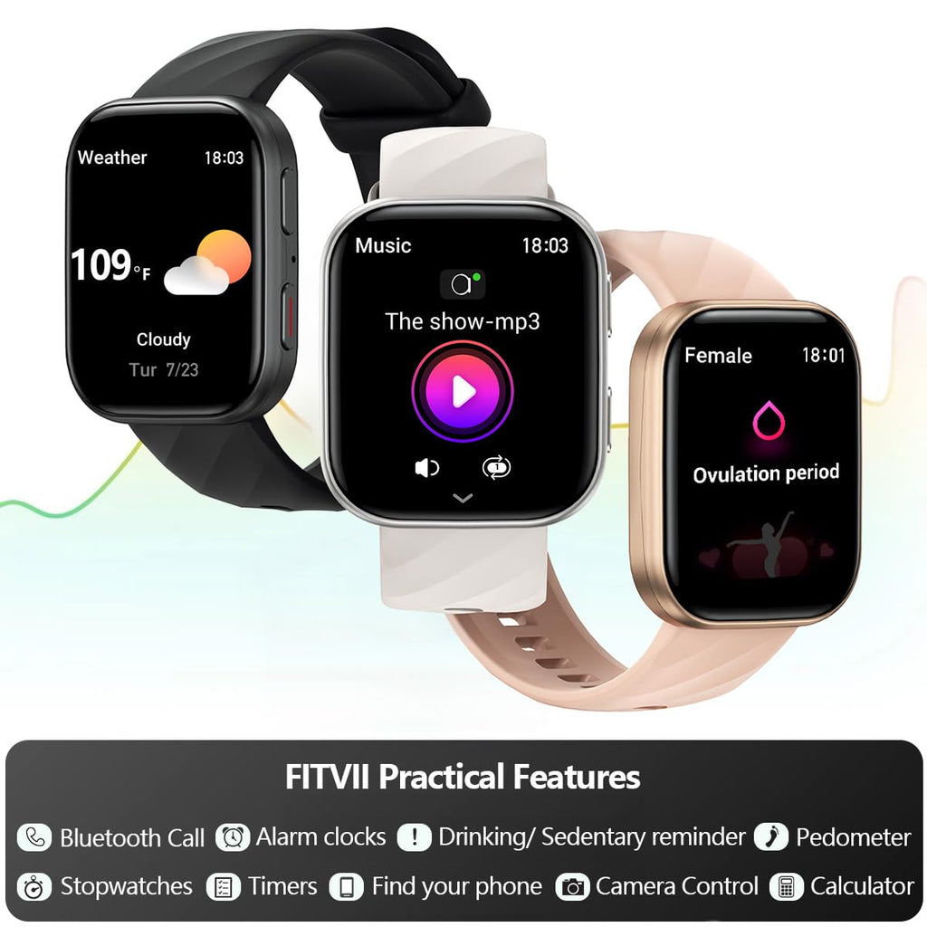 FITVII Smart Watch: Track Health, Answer Calls