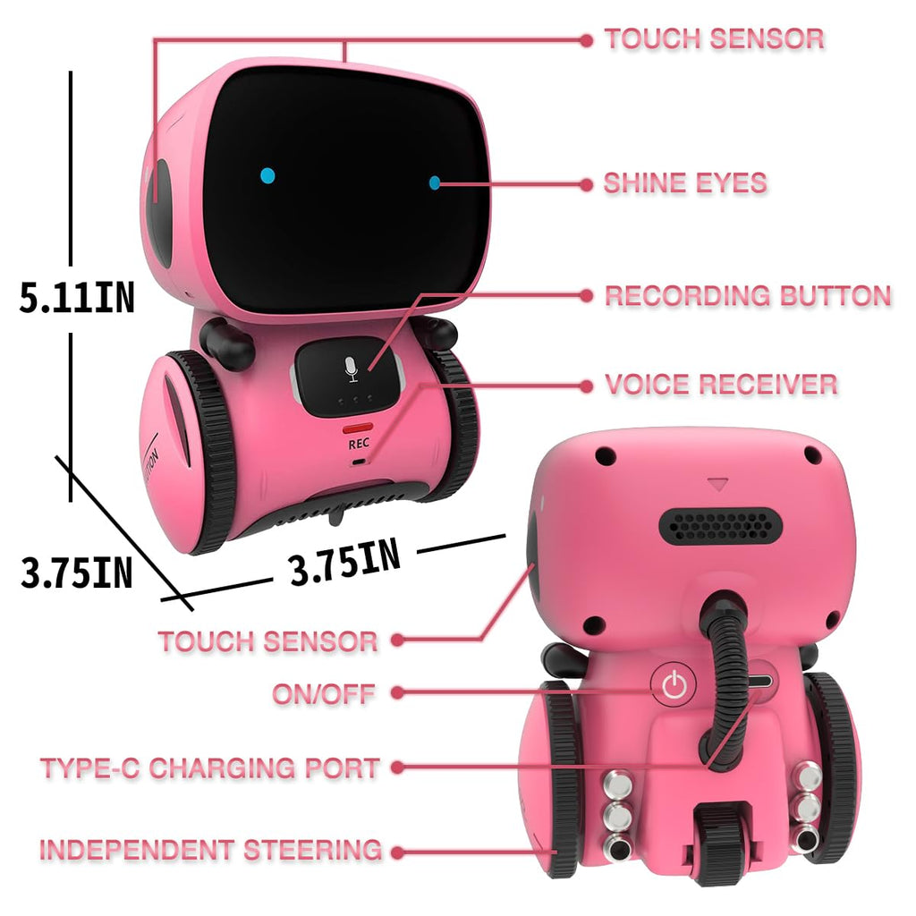 98K Robot Toys for Girls and Boys Rechargeable, Touch and Voice Control Robots Interactive Talking Smart Partner and Teacher with Singing, Dancing, STEM Toy Gifts for Kids Age 3 and Up