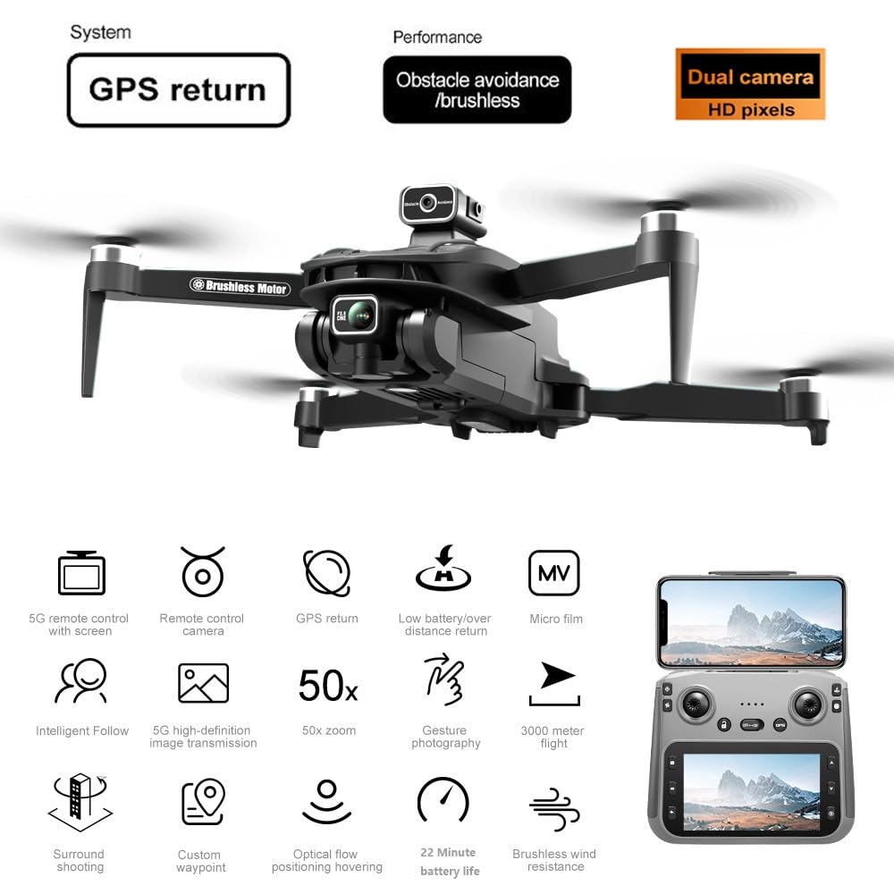 1080P Kamera Dronu 8K Ekran GPS FPV V168MAX