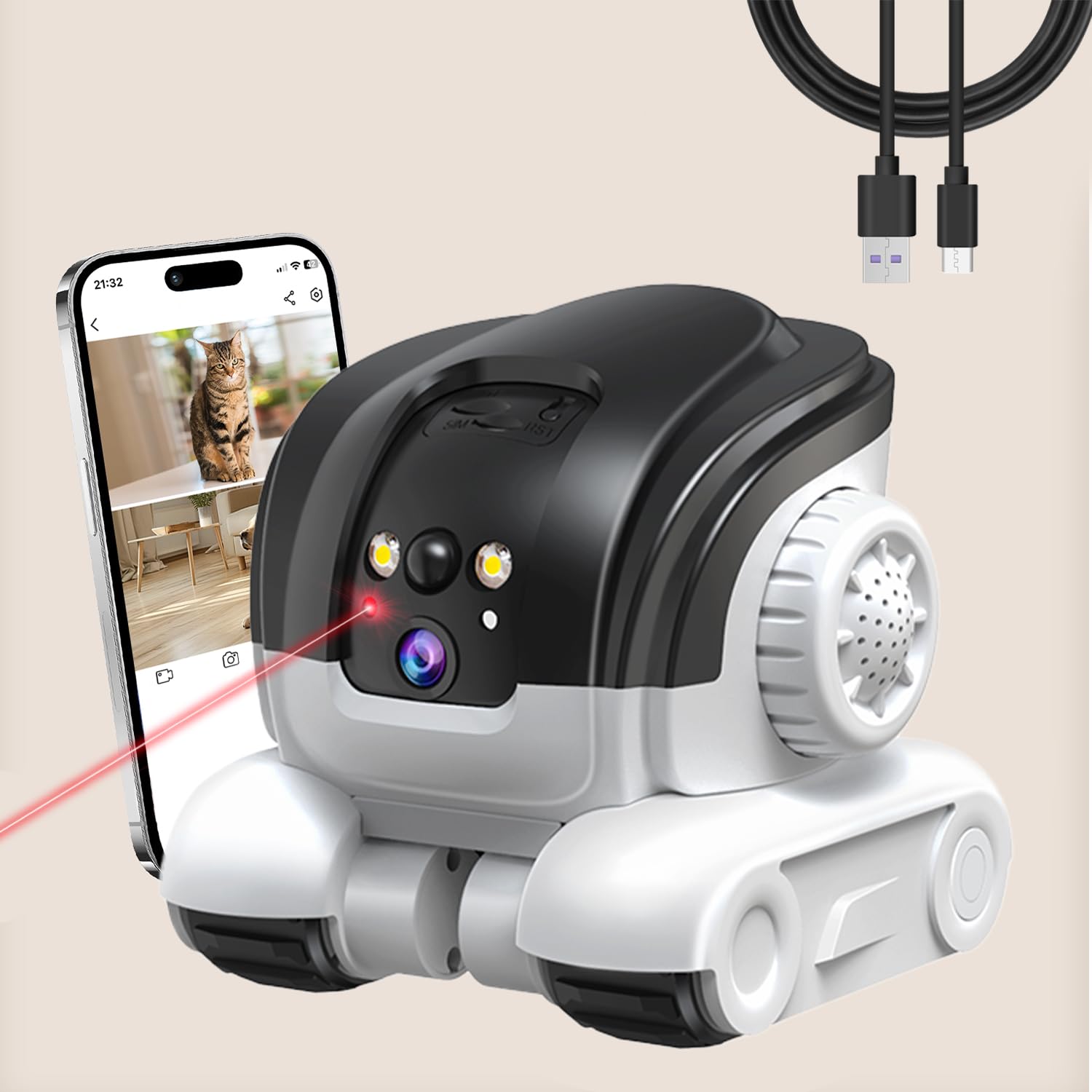 AEZ 1080P Dual Lens Robot Security Camera