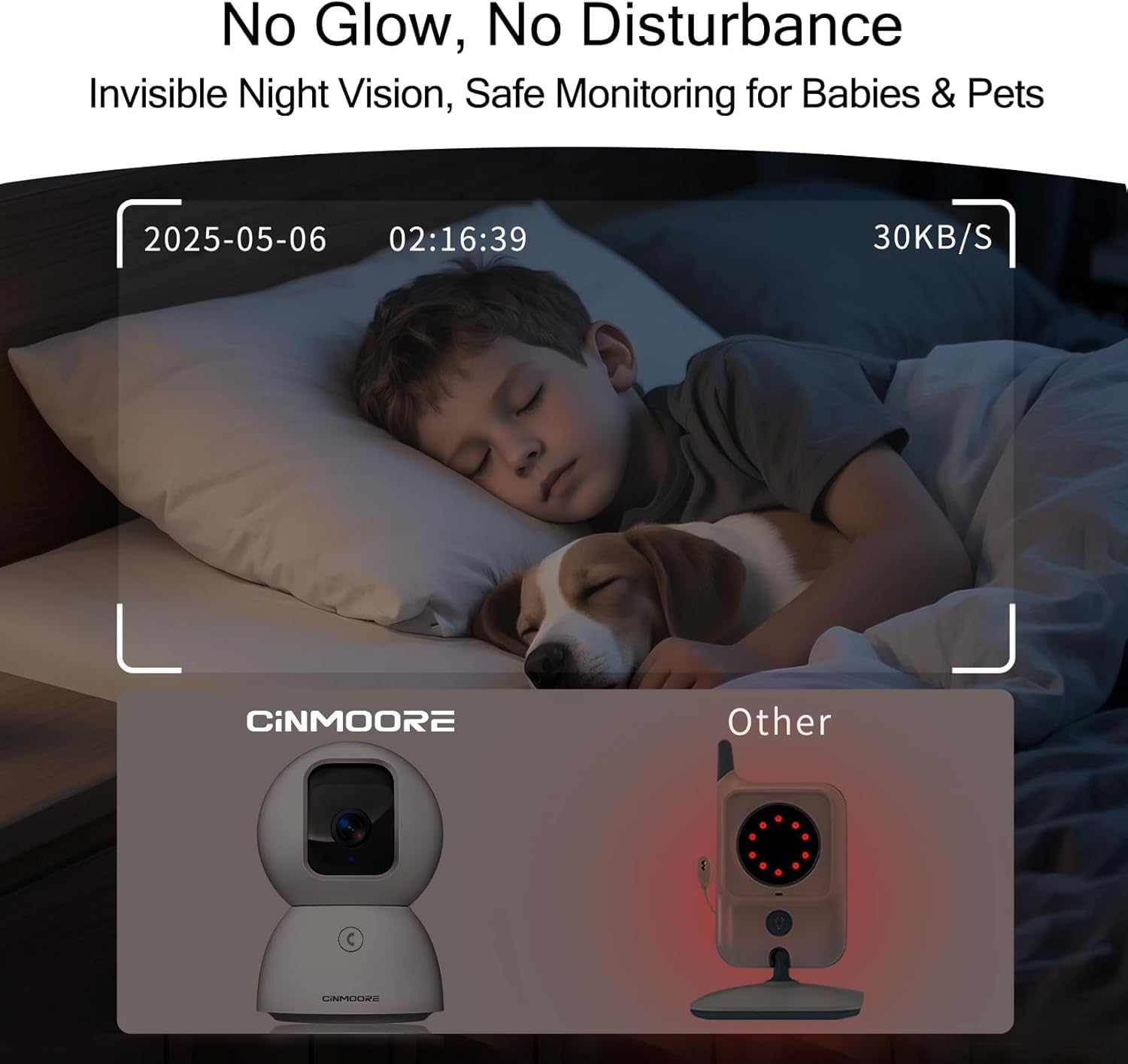 CINMOORE 5G Security Camera Indoor 3-Pack, No-Monthly-Fee AI Tracking Facial Recognition, 3K Pet/Dog Camera with Speaker/Phone App, PTZ WiFi Baby Monitor Cameras for Home Security, 0-Glow Night Vision