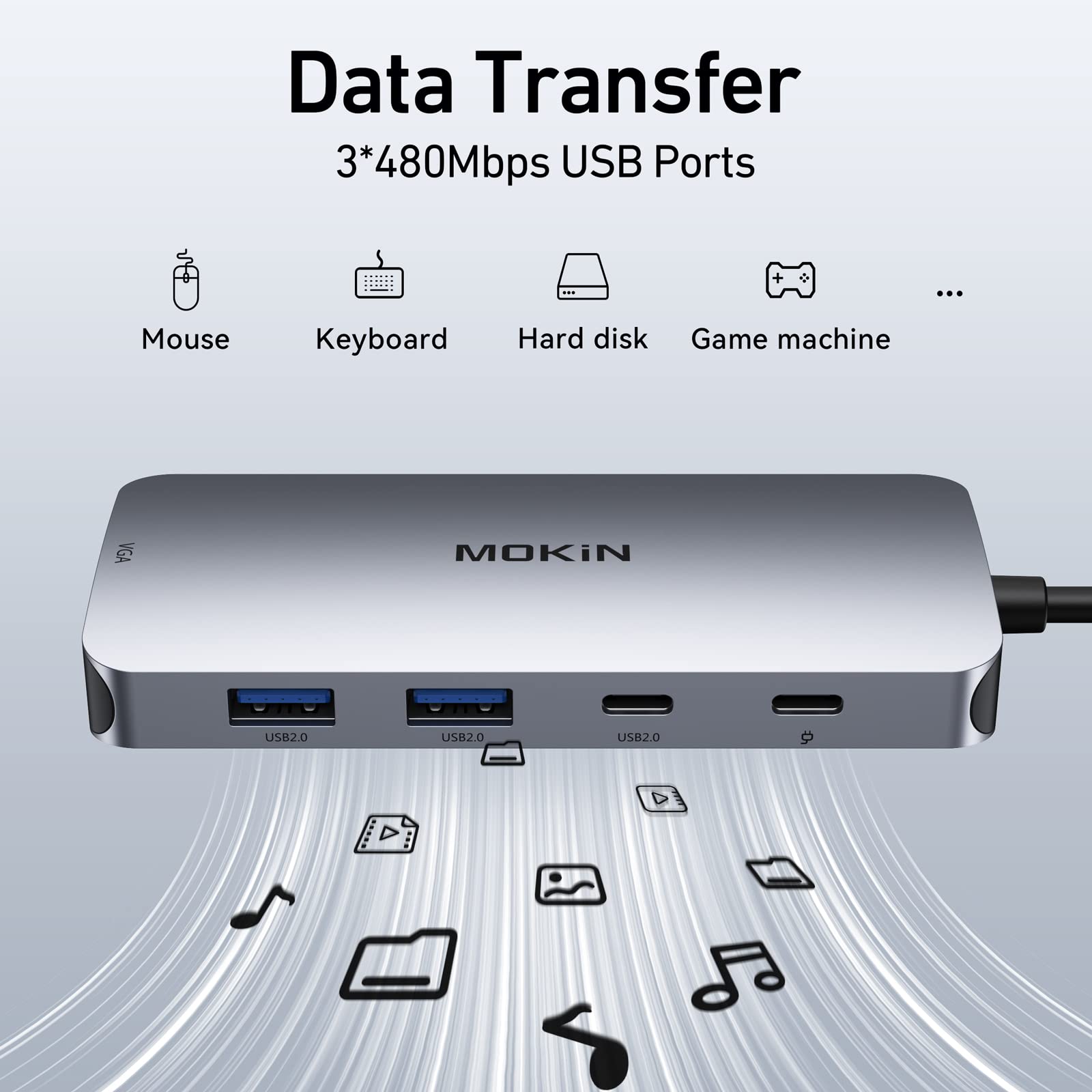 USB C Docking Station Dual DisplayPort, 8 in 1 USB Hub with 2 DP, HDMI, VGA, USB C 2.0, A 2.0, PD Charging Port, Multi Monitor Adapter for Dell/HP/Lenovo Laptops