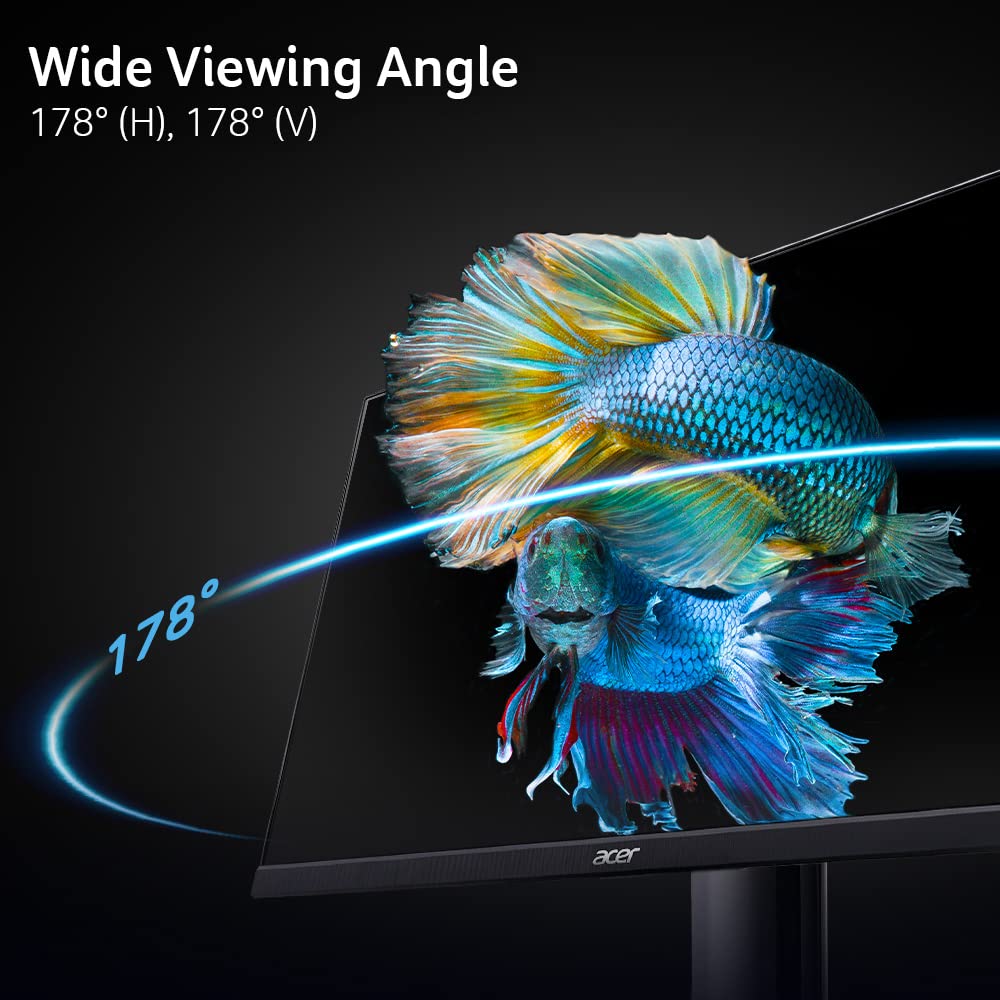 acer KB242Y - 23.8 Inch IPS Zero-Frame Full HD (1920 x 1080) Monitor | Tilt | Up to 120Hz Refresh | 1ms (VRB) | sRGB 99% | HDMI & VGA Ports | Adaptive-Sync Support (FreeSync Compatible)