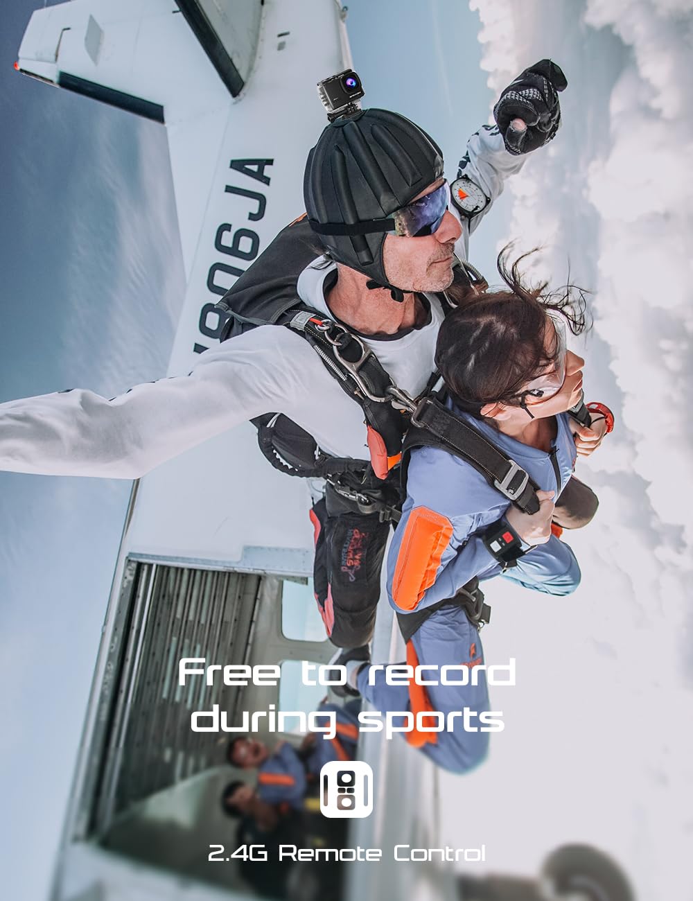 Apexcam 4K 60FPS 64MP EIS WiFi Action Camera with 64GB Memory Card Waterproof Underwater Camera 40M Sport Camera 2.0'LCD 2.4G Remote Control 2X1350mAh Batteries and Multiple accessorie