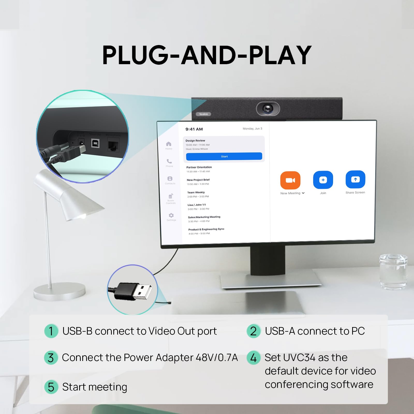 Система видеоконференций 4K UVC34 с 10 микрофонами и 8