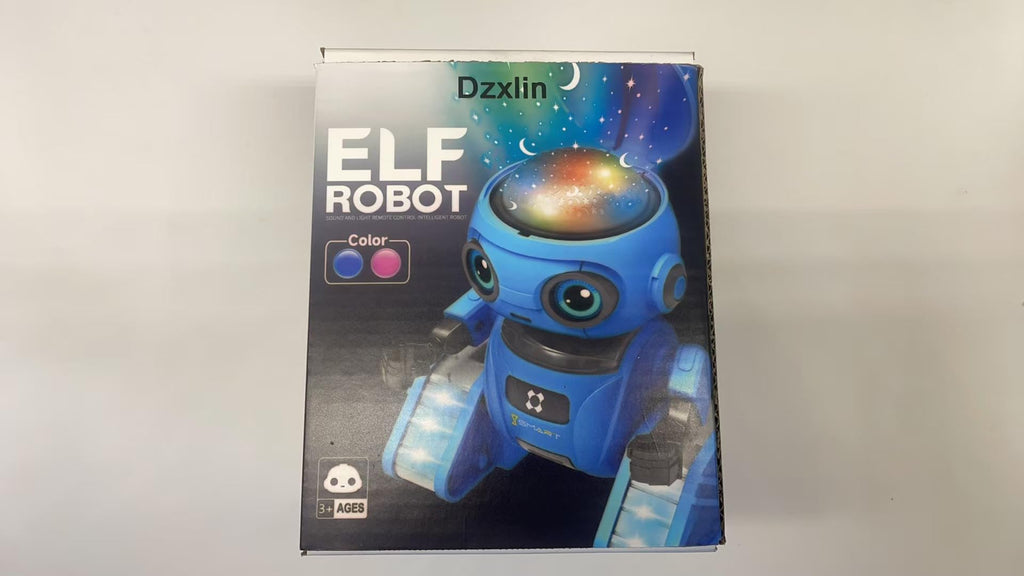 Dzxlin Robot Toys for Boys and Girls, Rechargeable Remote Control Robot with Auto-Demonstration, Light Projection, Dance Moves, Music, and Gesture Sensing –Toy Robot Gifts for 6+ Year Old Boys (Blue)