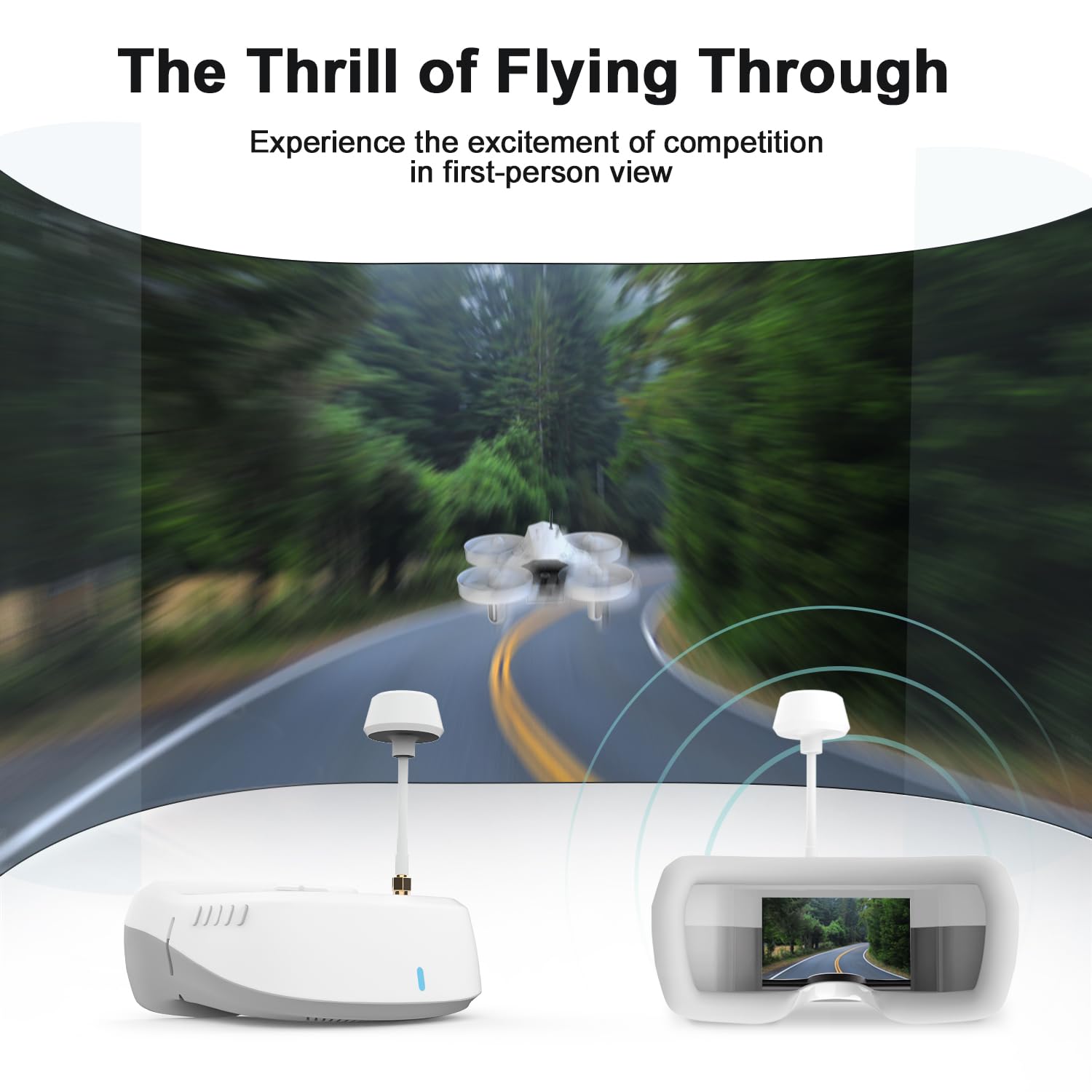 APEX FPV Drone Kit,FPV Goggles,First-person view drone,FPV Racing Drone for Beginners,Low-Latency 5.8G Transmission, Drop-Resistant,VR70-2.0