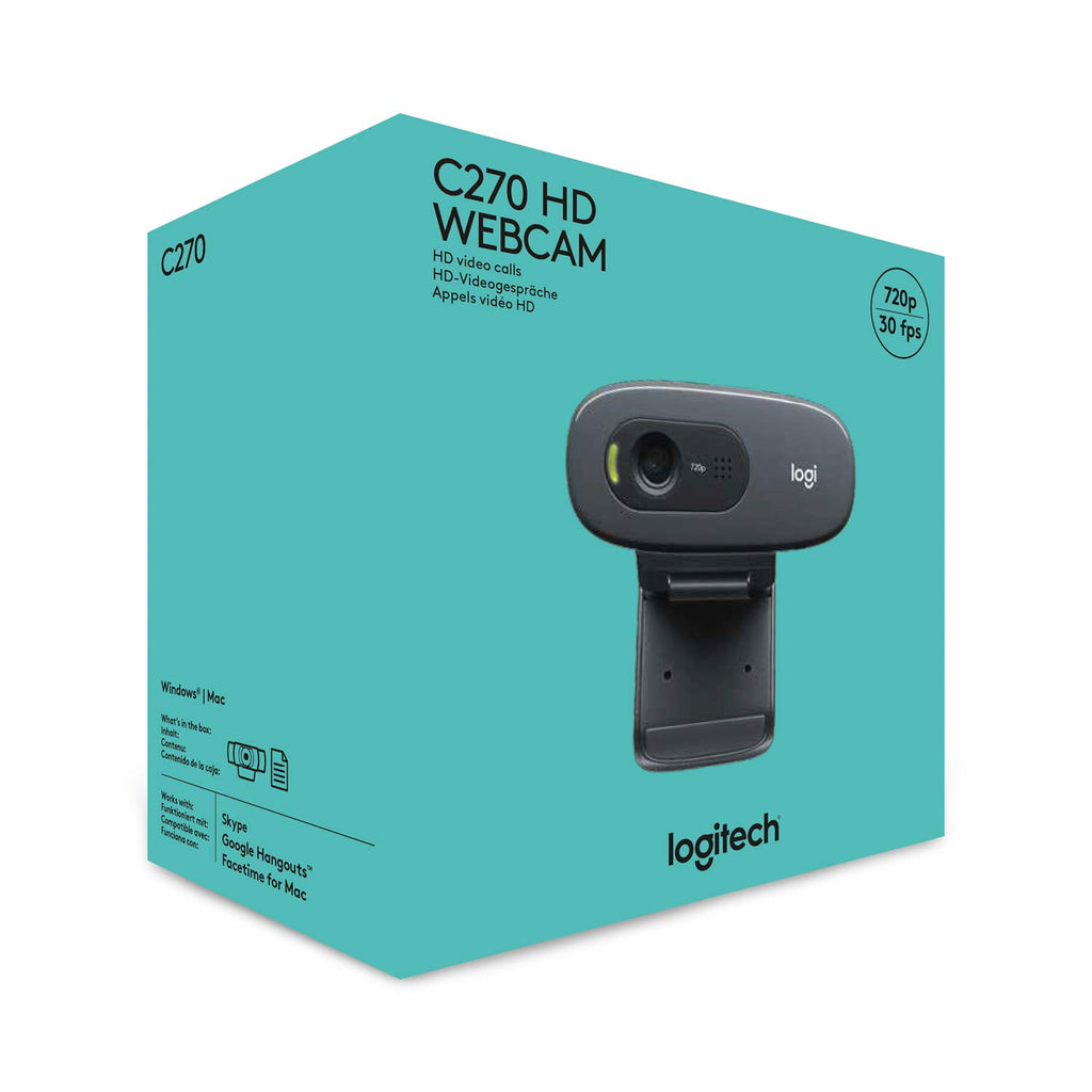 Веб-камера Logitech C270 HD с функцией коррекции освещенности