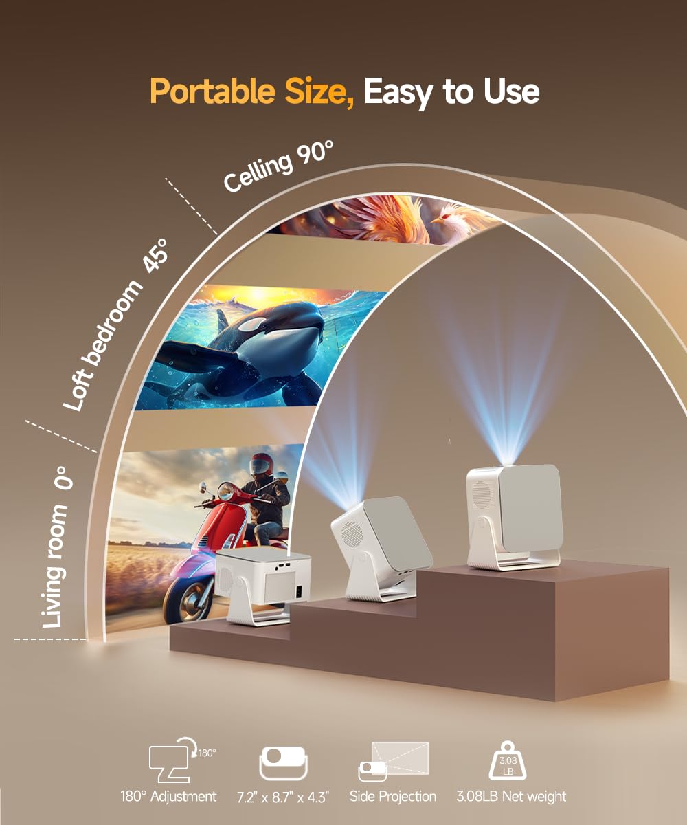 Native 1080P 600 ANSI Smart LED Projector HY350Max
