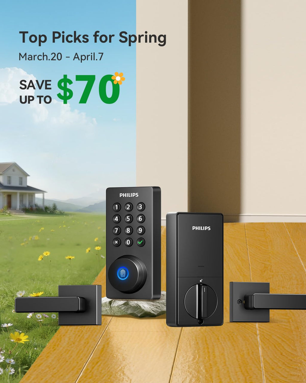 WiFi Keypad Smart Door Lock mit Griff 4200 Serie