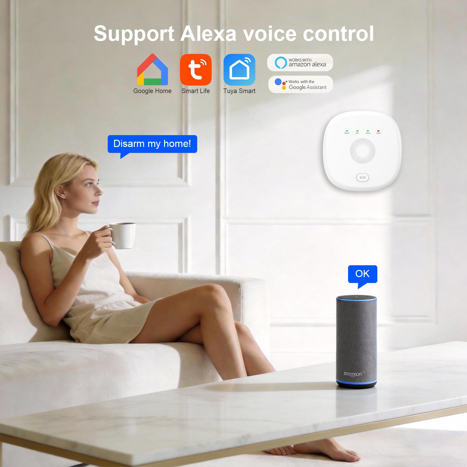 2026 Home Security System, 7-Piece Wireless Smart Alarm System Kit with Instant App Alerts & WiFi+GSM/4G,Mobile App Control,Door/Window Sensors,Remote,Motion Detectors,Compatible with Alexa