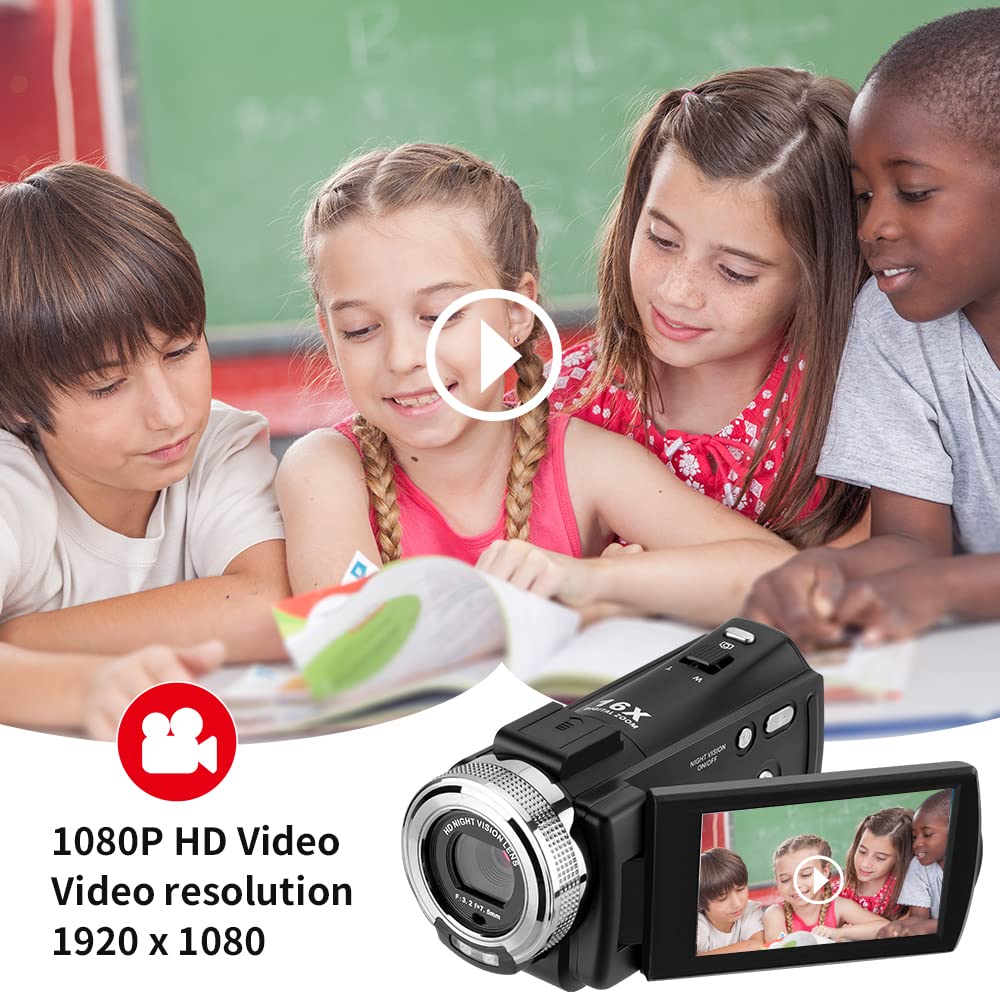 ORDRO HDV-V12 1080P HD Videokamera mit drehbarem Display