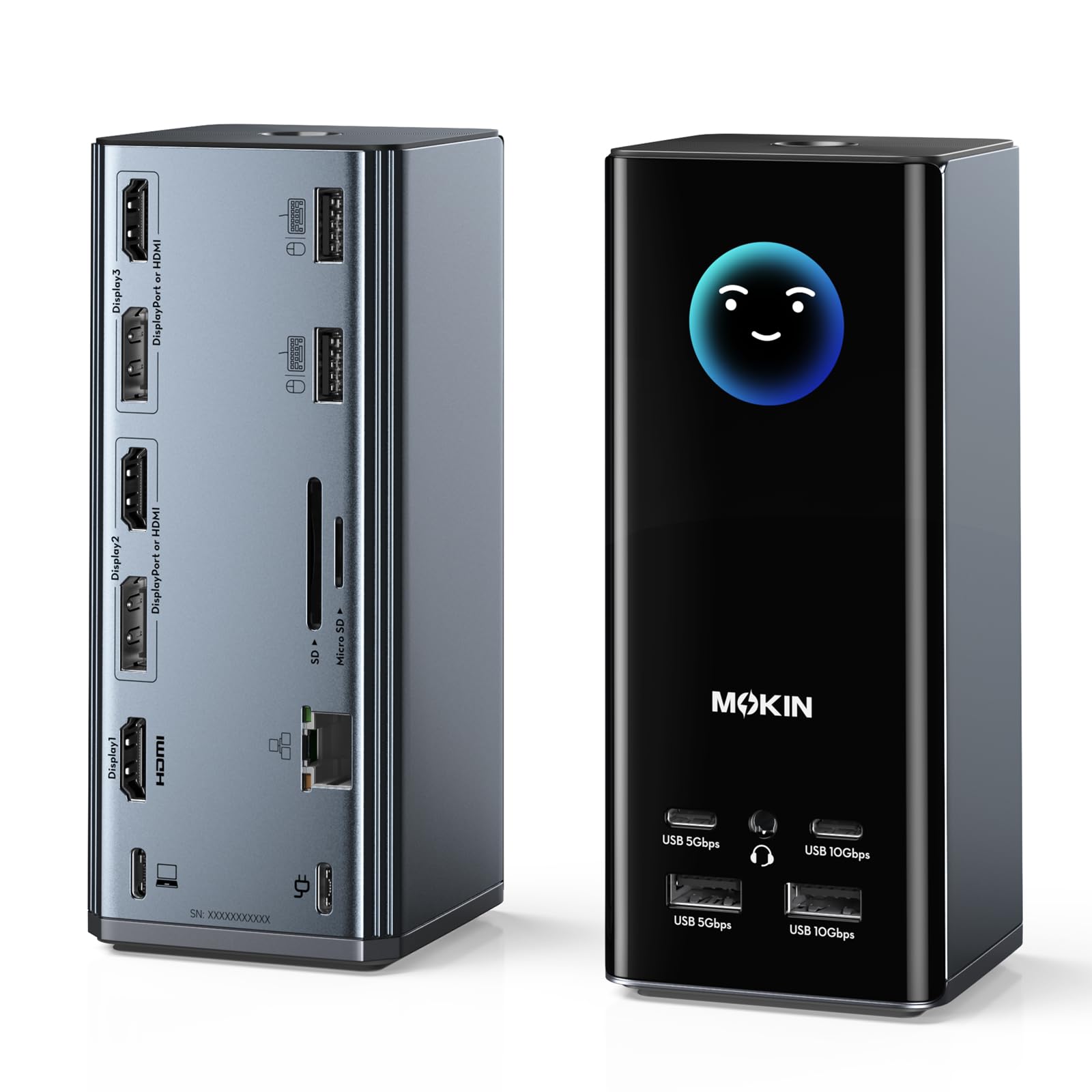 USB C Docking Station 3 Monitors 3 HDMI 2DP, MOKiN USB C Dock Multi Display with USB A&C 3.1, USB A&C 3.0, USB A 2.0, PD 100W, Ethernet for USB C Laptop HP/Dell/Lenovo