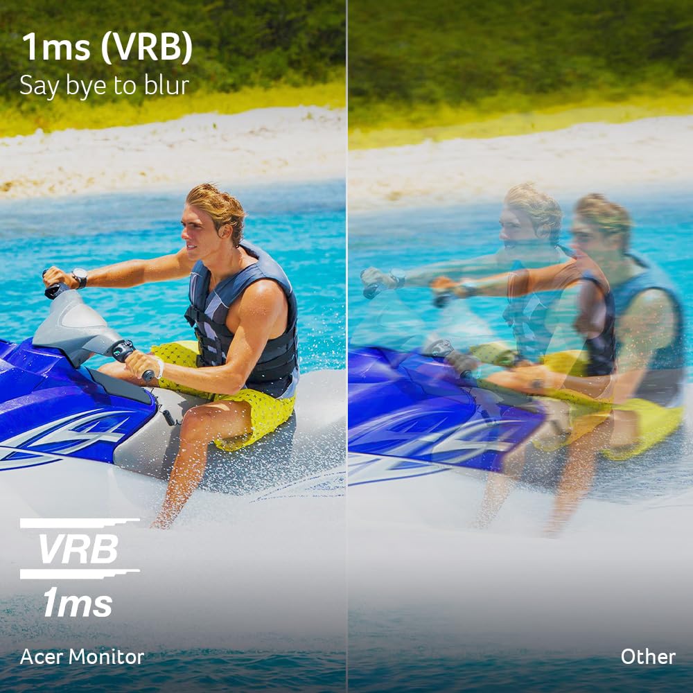 acer KB242Y - 23.8 Inch IPS Zero-Frame Full HD (1920 x 1080) Monitor | Tilt | Up to 120Hz Refresh | 1ms (VRB) | sRGB 99% | HDMI & VGA Ports | Adaptive-Sync Support (FreeSync Compatible)