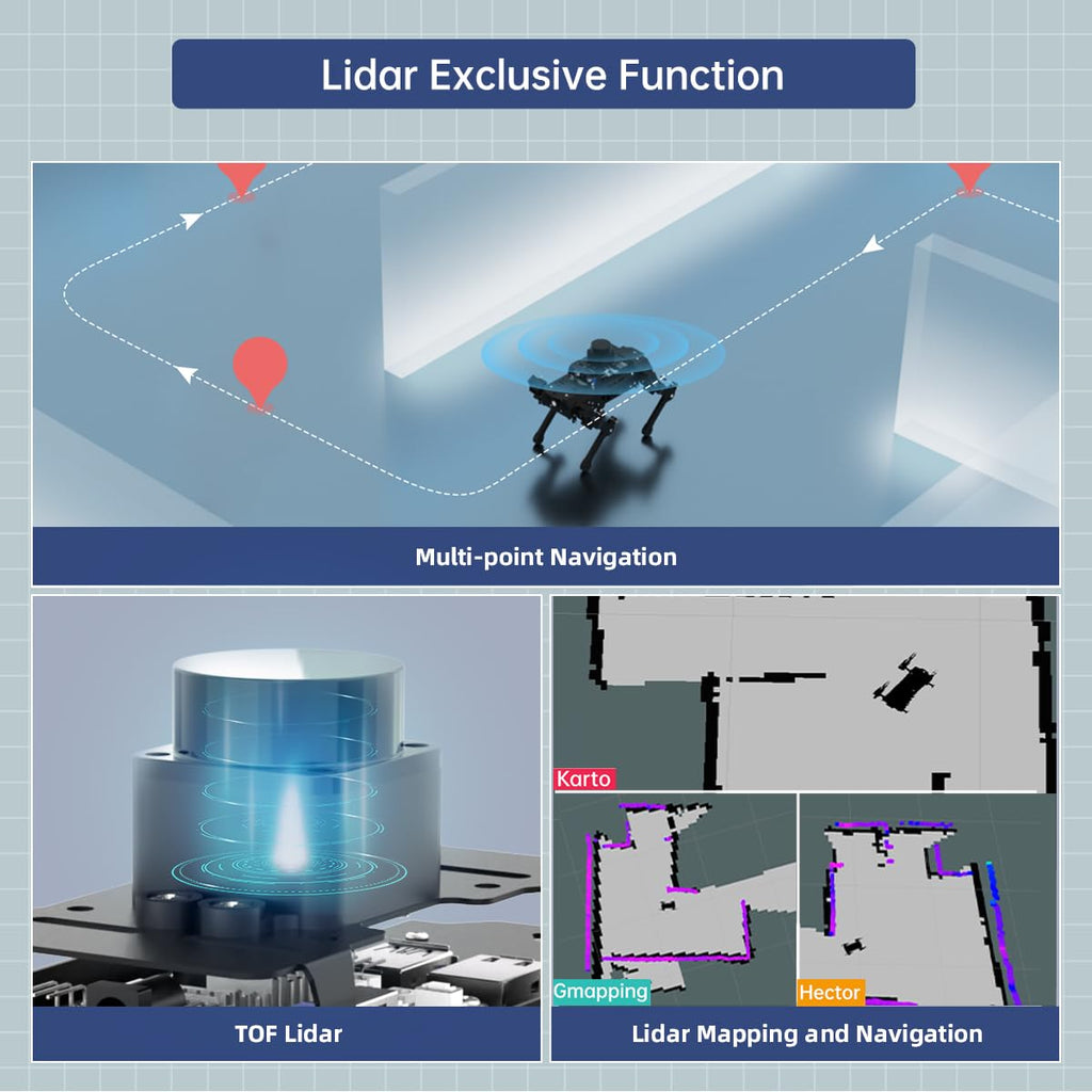 PuppyPi Robot Dog with ChatGPT Large AI Models AI Embodied Intelligence ROS Robotic Dog Vision Scene Voice Understanding SLAM Mapping Navigation Bionic Quadruped Robot, Advanced Kit & RaspberryPi5 4GB