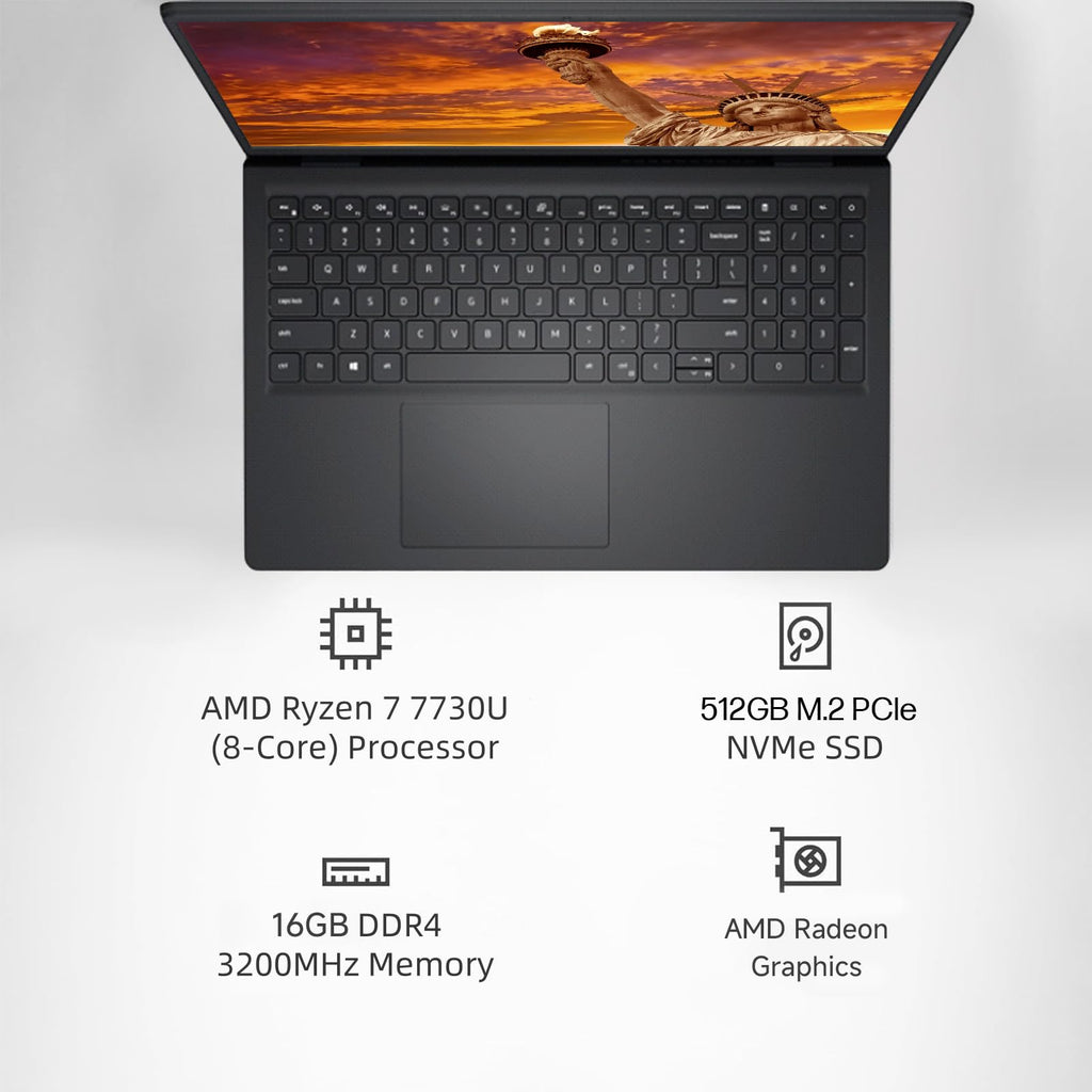 15.6" FHD Touchscreen Laptop, AMD Ryzen 7 7730U, 16GB