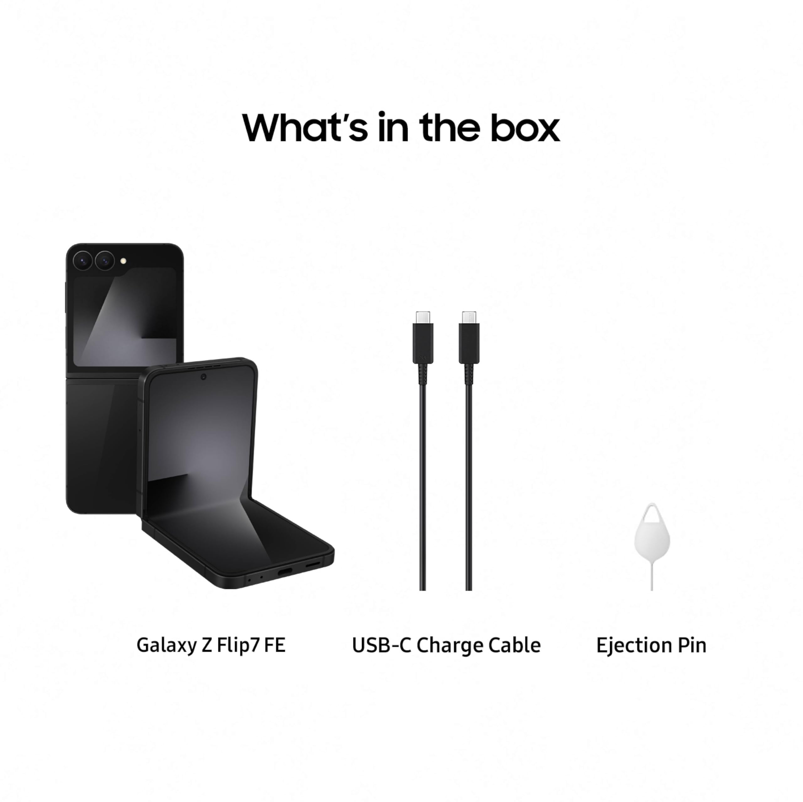 Samsung Galaxy Z Flip7 FE Cell Phone, 256GB AI Smartphone, Unlocked Android, Long Battery Life, 2025, US 1 Yr Manufacturer Warranty, Black