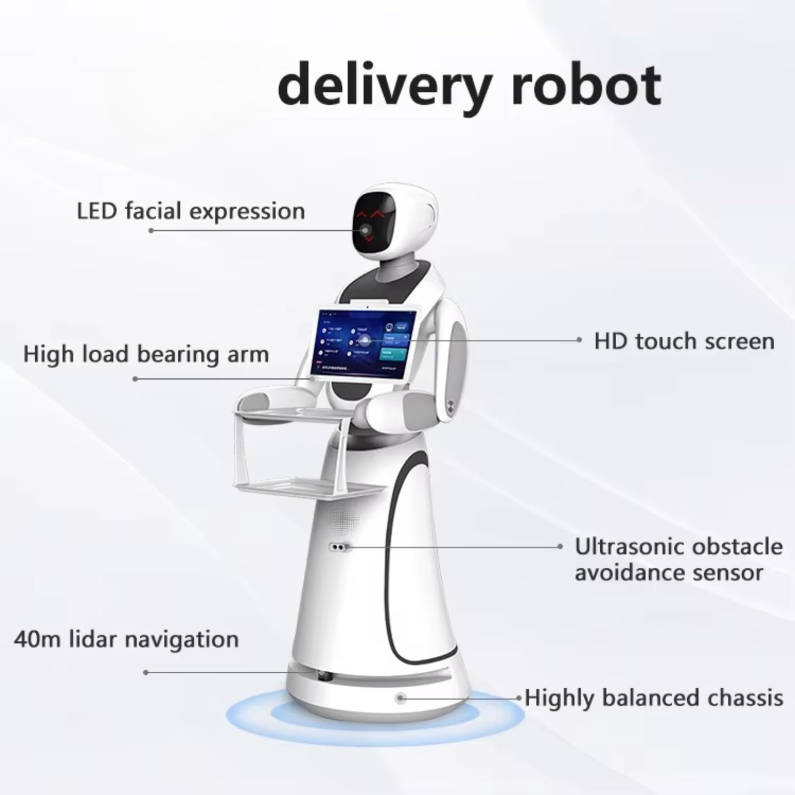 Commercial Food Delivery Robot Autonomous Restaurant Service