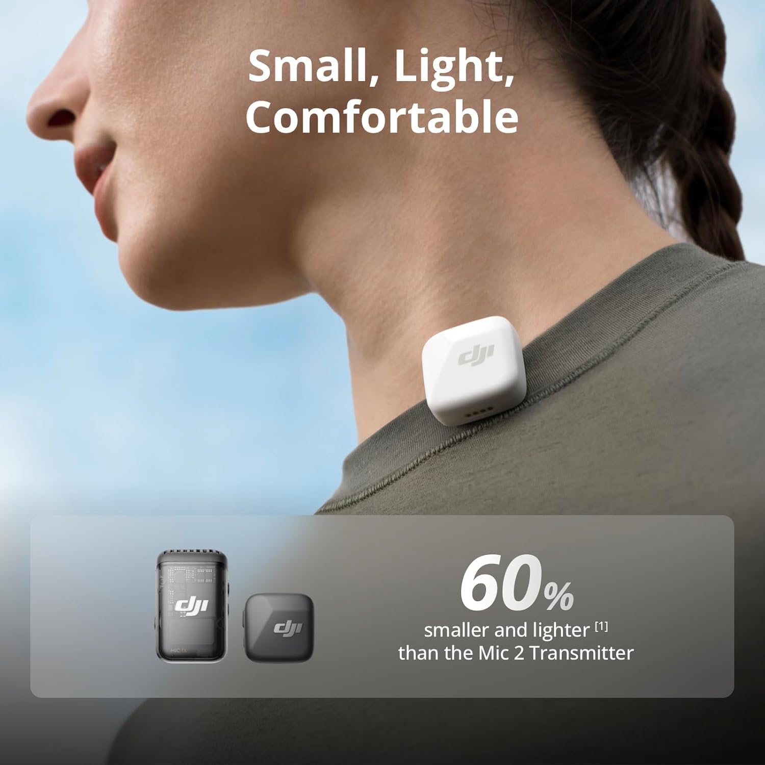 DJI Mic Mini (2 TX + 1 Mobile RX), Wireless Lavalier Microphone for iPhone 17/16/15 & Android/PC/Tablet, Plug-and-Play, 300m Transmission, Ultralight, Active Noise Cancelling, YouTube, Vlog, Streaming