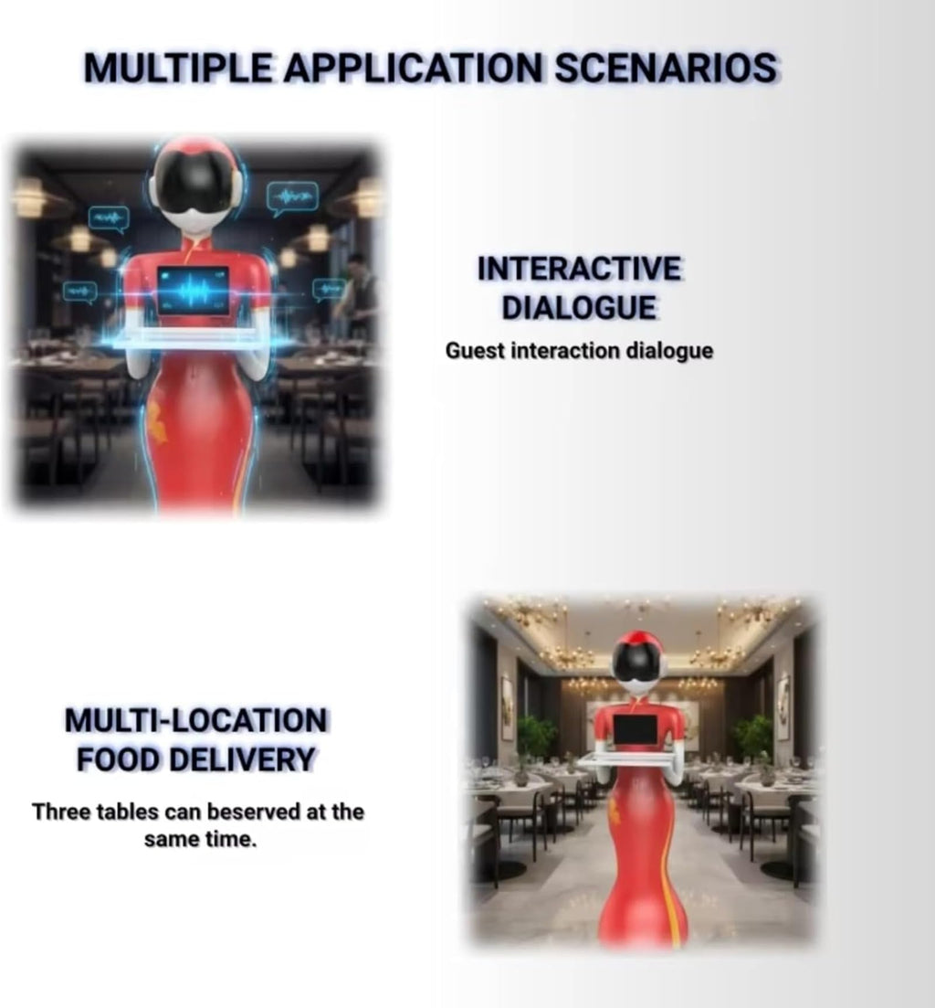AI Autonomous Food Delivery Robot with Touchscreen R-2000