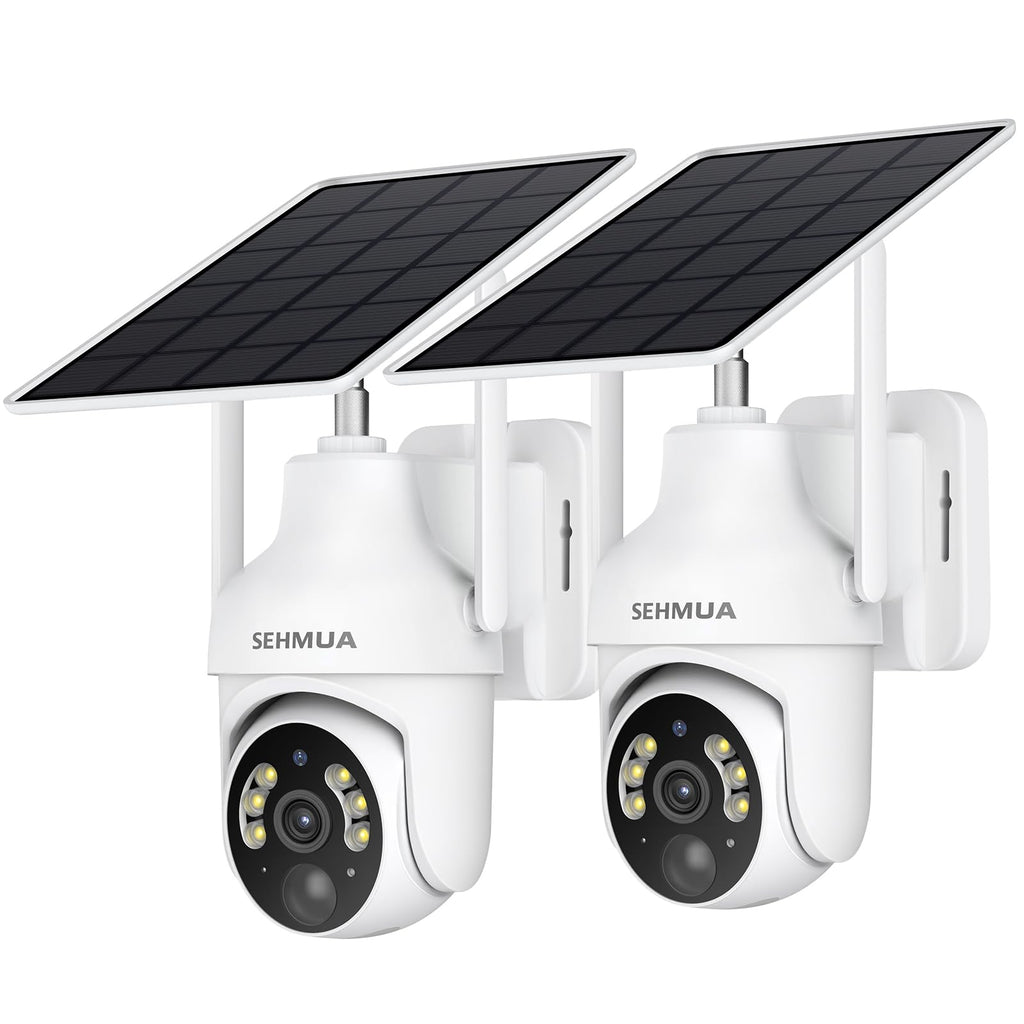 Telecamere di Sicurezza Esterna Wireless Solari 2K 2 Pezzi