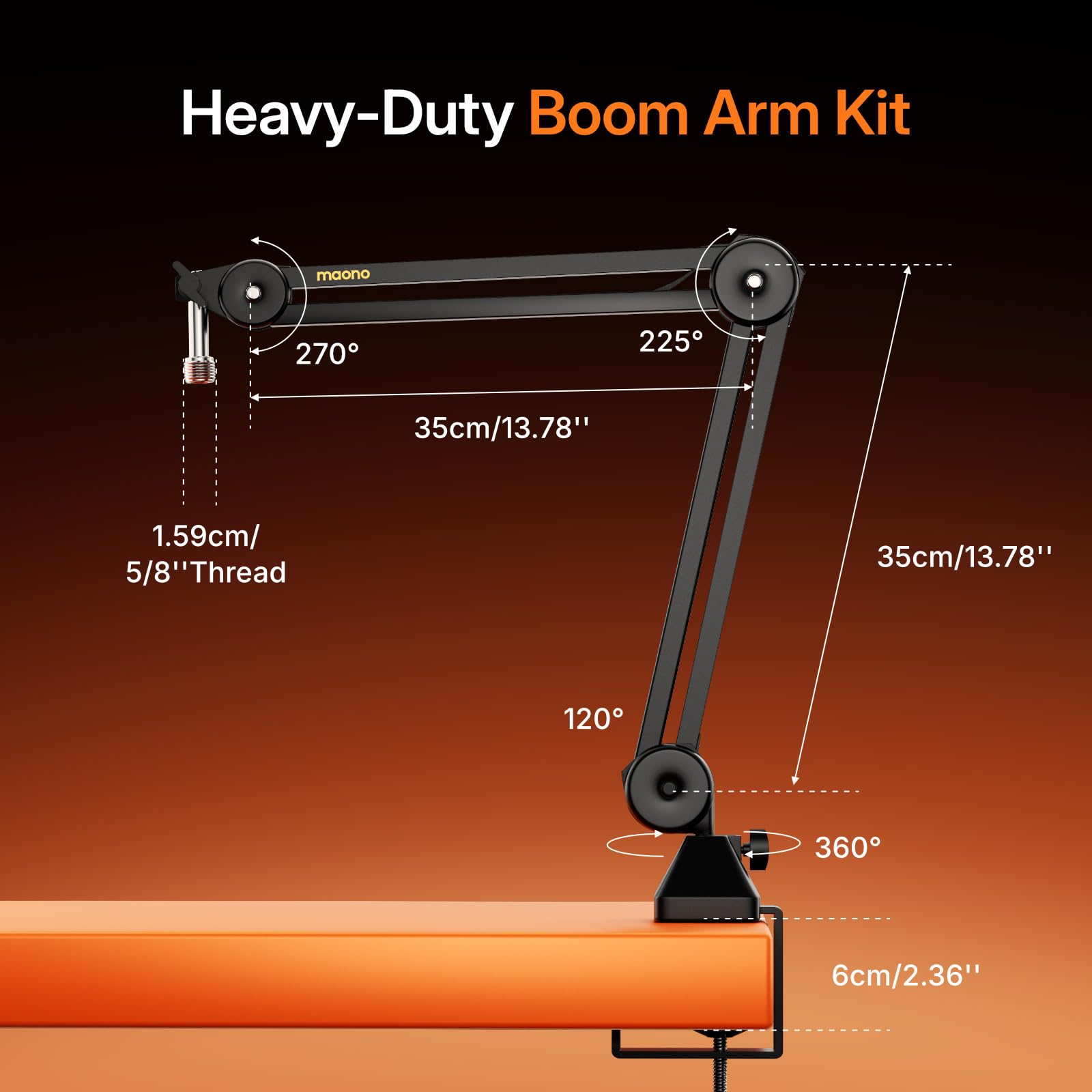 MAONO PD200W Hybrid Wireless Podcast Microphone for PC, XLR USB Dynamic Mic Kit with Boom Arm, Software, Noise Cancellation, for Vocal Recording, Streaming, Content Creation, Home Studio, Voiceover