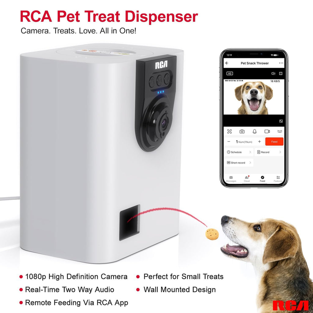 RCA WiFi Pet Treat Dispenser Camera 1080p PF147WH