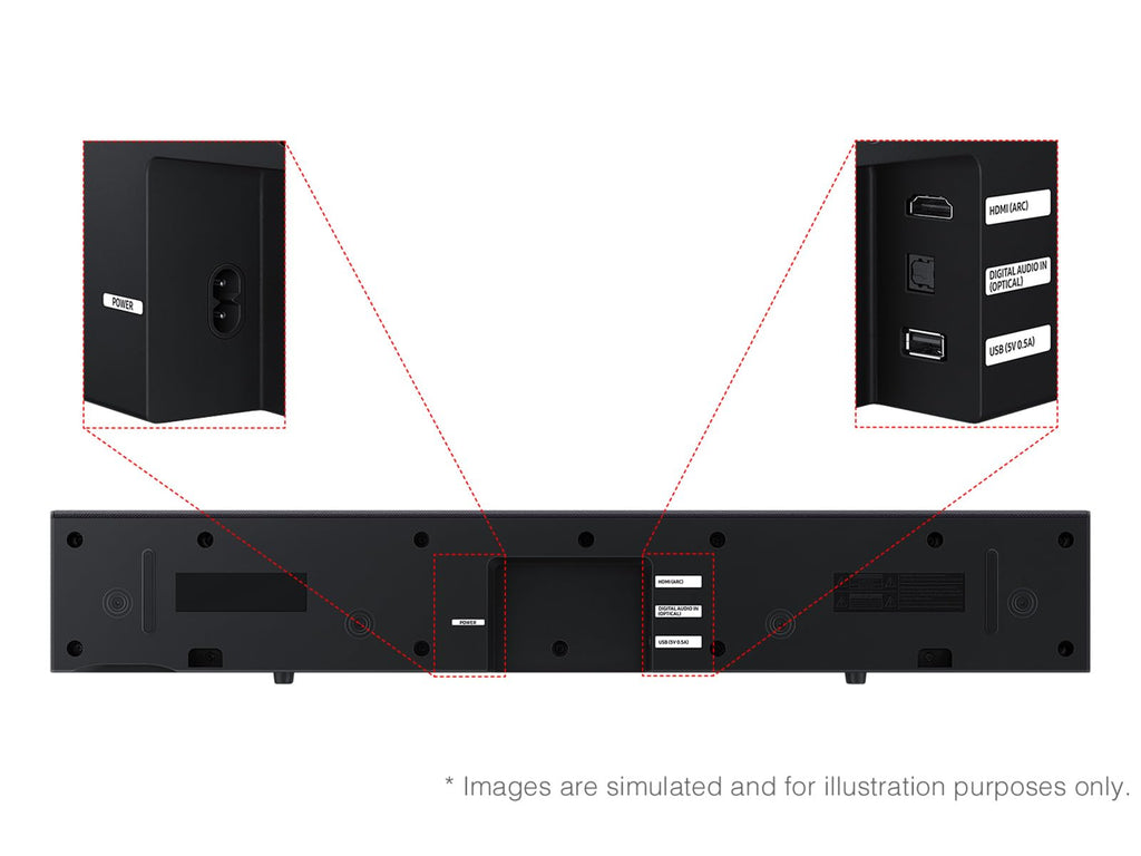Barra de sonido 2.0 con subwoofer incorporado Samsung HW-B400F