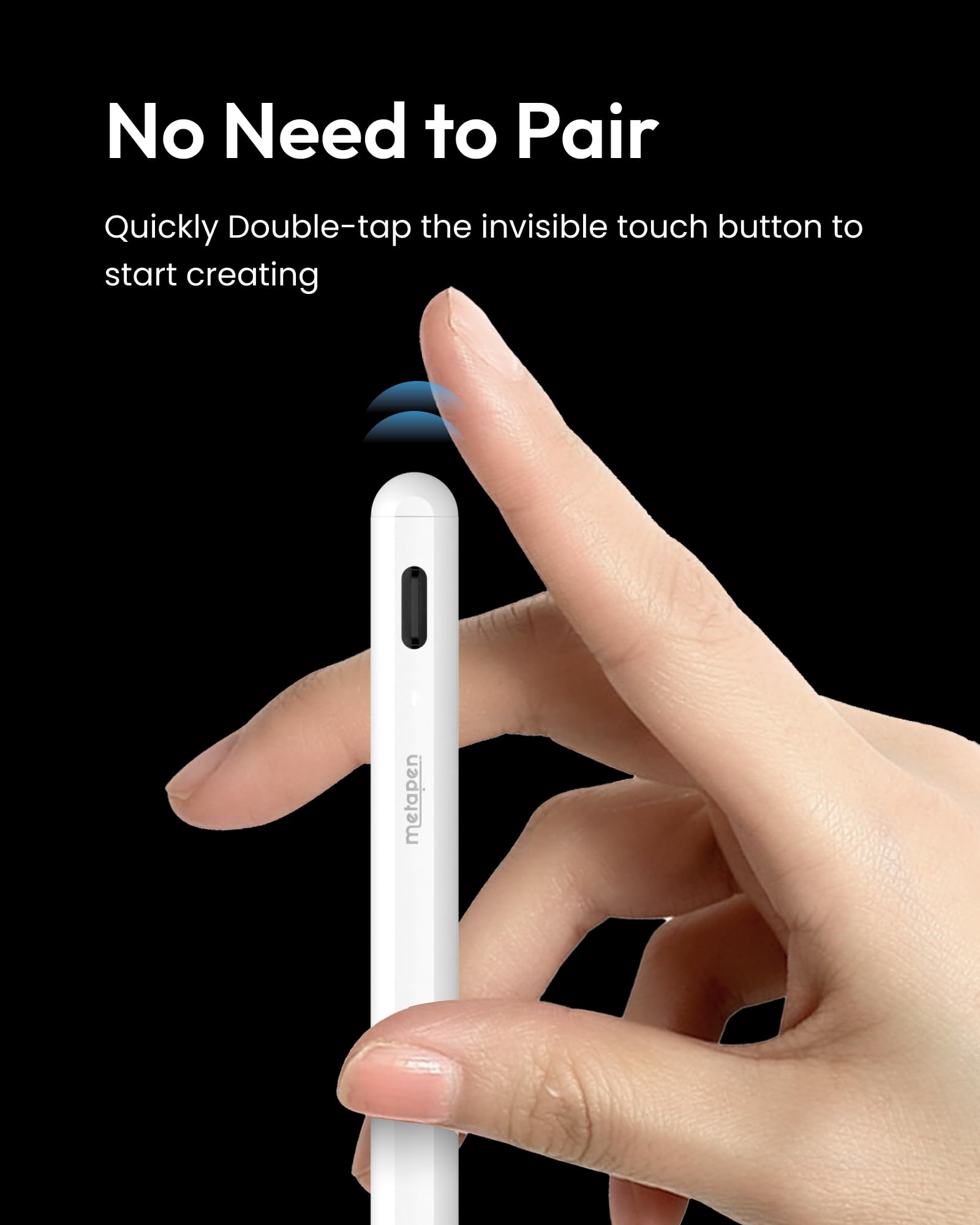 Metapen A8 iPad Pencil for Apple iPad 2018-2025, 4Min Fast Charge,Magnetic Attachment Stylus Pen for iPad 11/10/9/8/7/6th Gen, iPad Accessories for Pro 12.9/11/13-inch M4, Air 3/4/5/M2/M3, Mini 5/6th