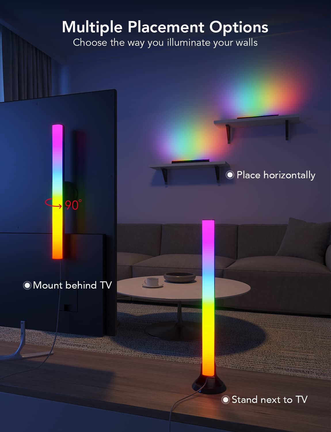 Barras de Luz RGBIC para TV de 15 Pulgadas