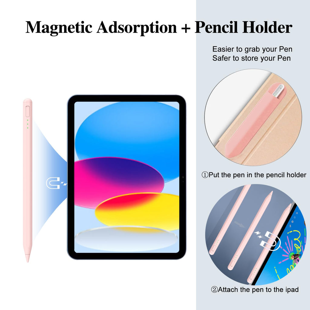 Stylus Pen for iPad11&10thGen,14Mins Faster Charge, with Pencil Holder,Palm Rejection, Tilt Sensitivity, for iPad Air11&13-inch(M3/M2), iPad Pro 11&13-inch (M4),iPad 6-11th,iPad Pro 11/12.9 inch