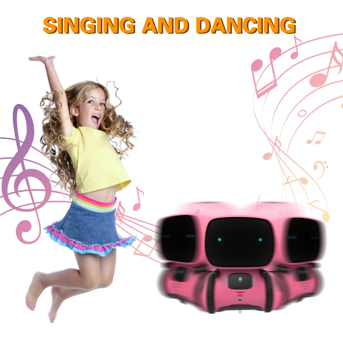 98K Robot Toys for Girls and Boys Rechargeable, Touch and Voice Control Robots Interactive Talking Smart Partner and Teacher with Singing, Dancing, STEM Toy Gifts for Kids Age 3 and Up