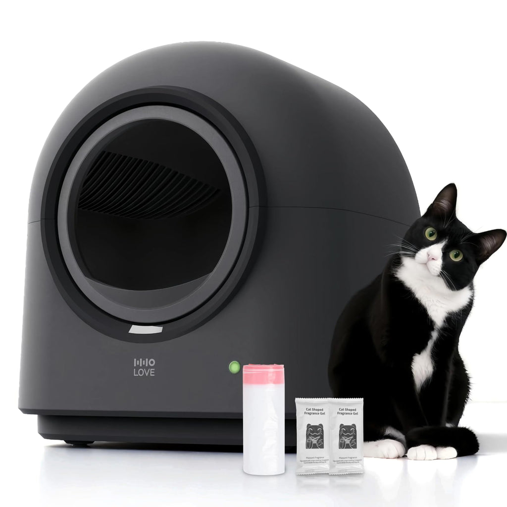 ABRCT L1 Self-Cleaning Litter Box Automatic Electronic Hands-Free Smart Robot self Cleaning Litter Box - Safe Anti-Pinch,with Deodorizer and Liner and Litter Mat for Multiple Cats