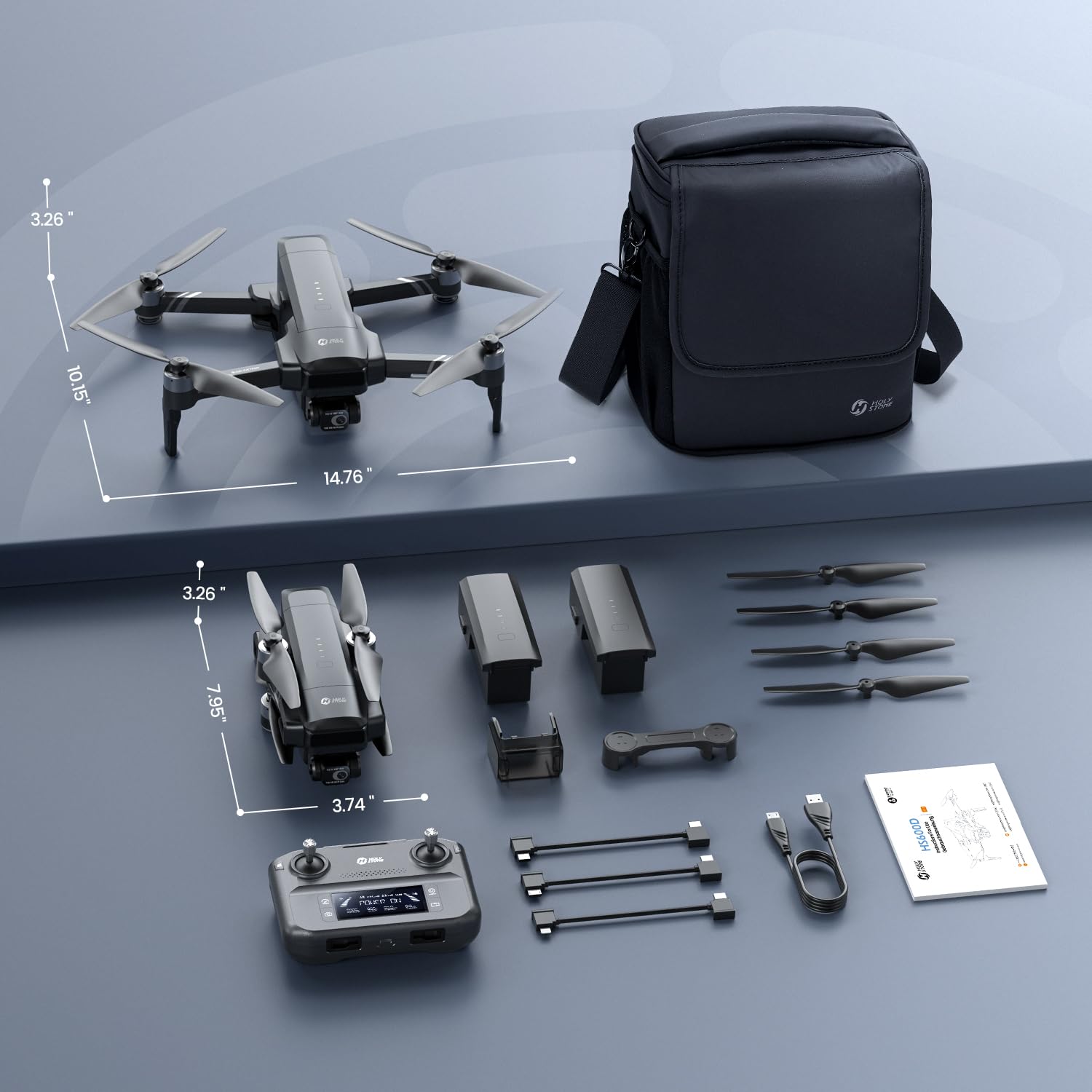 3-Achsen-Gimbal-Drohne mit 4K-Kamera GPS HS600D
