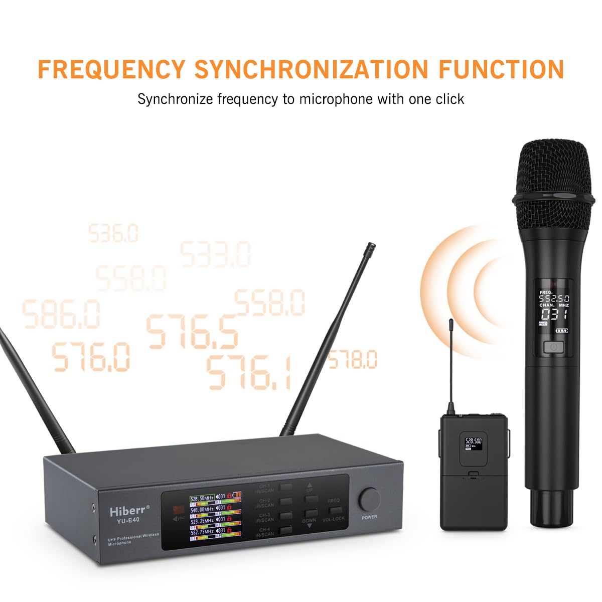 Sistema de Micrófono Inalámbrico 4 Canales UHF E40