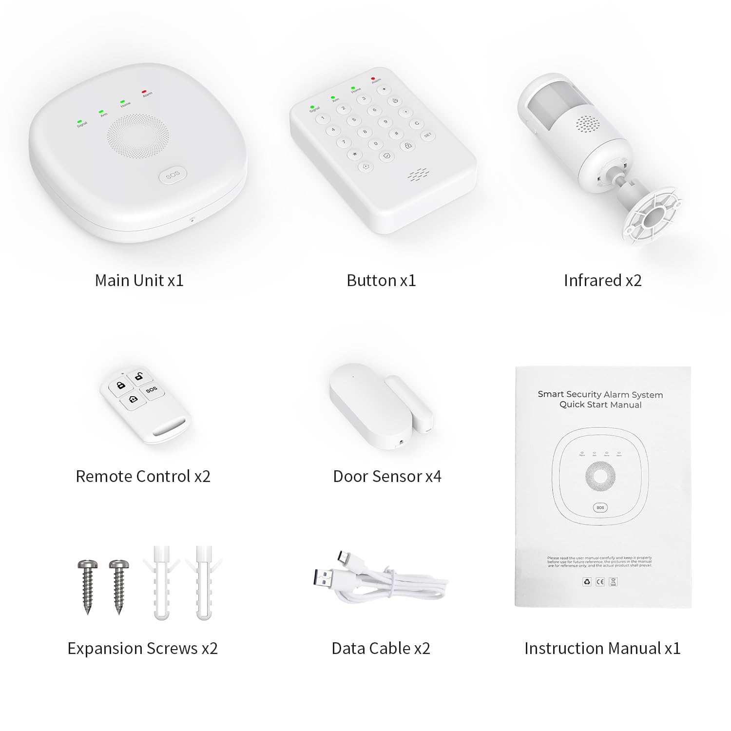2026 Home Security System, 7-Piece Wireless Smart Alarm System Kit with Instant App Alerts & WiFi+GSM/4G,Mobile App Control,Door/Window Sensors,Remote,Motion Detectors,Compatible with Alexa