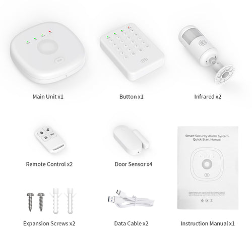2026 Home Security System, 7-Piece Wireless Smart Alarm System Kit with Instant App Alerts & WiFi+GSM/4G,Mobile App Control,Door/Window Sensors,Remote,Motion Detectors,Compatible with Alexa