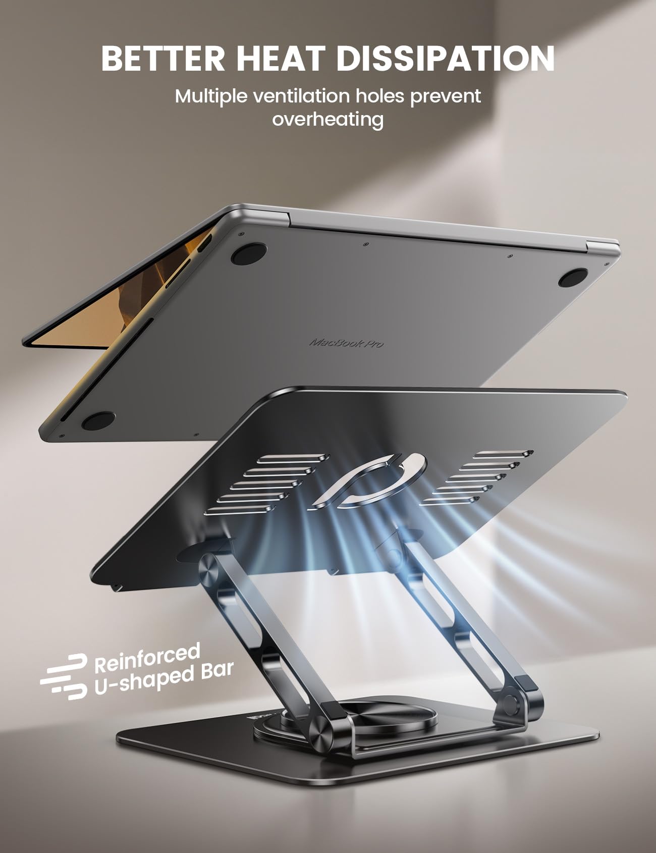 360° Rotating Aluminum Laptop Stand STDL04