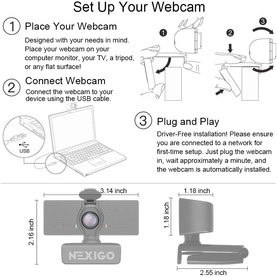 NexiGo N60 1080P Webcam mit Mikrofon