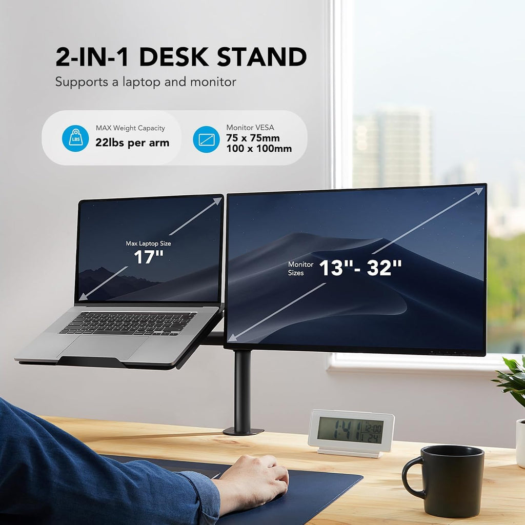 Single Arm Desk Monitor Stand HNCM2 Adjustable