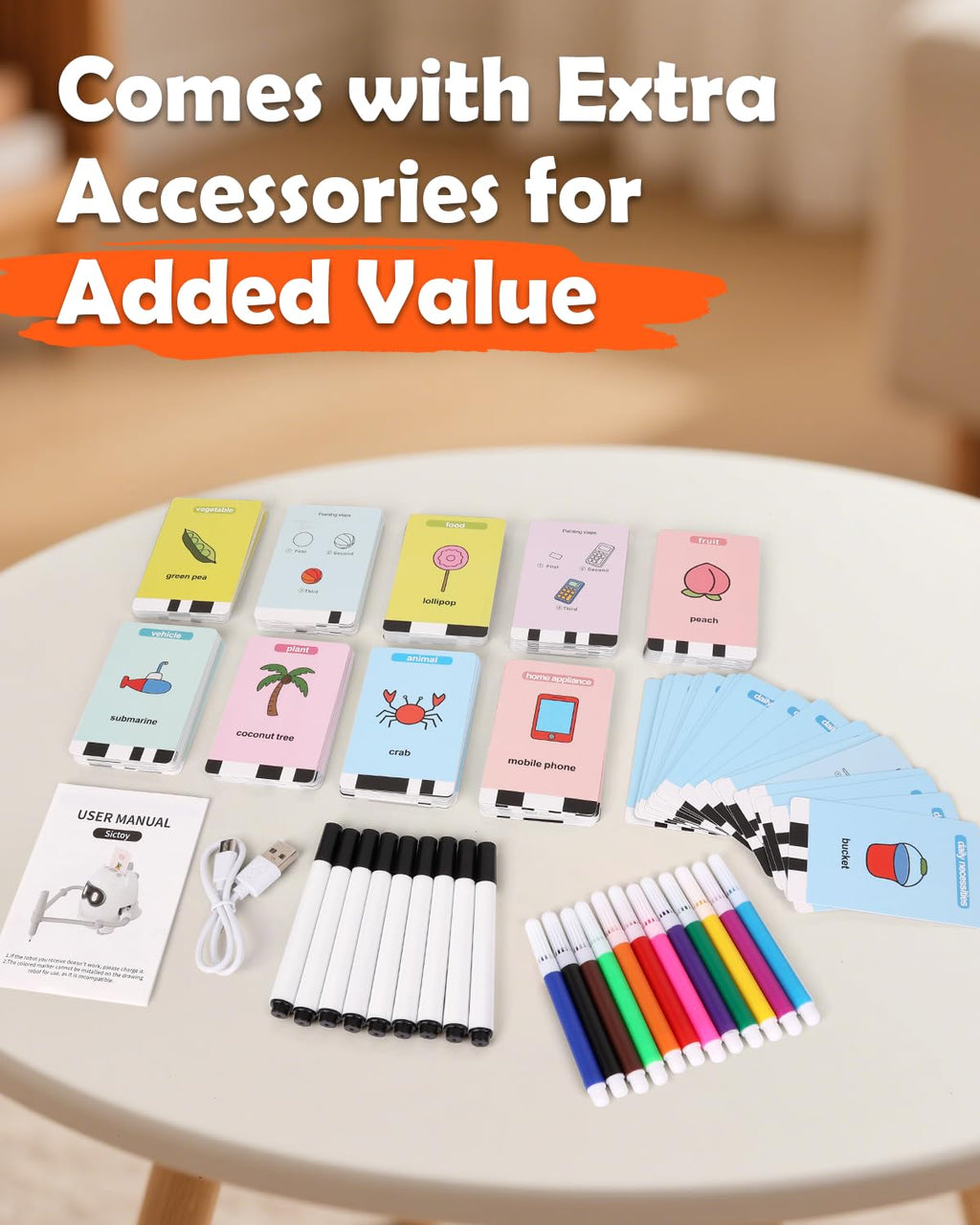 Drawing Robot Toy with 200 Cards for Kids Educational