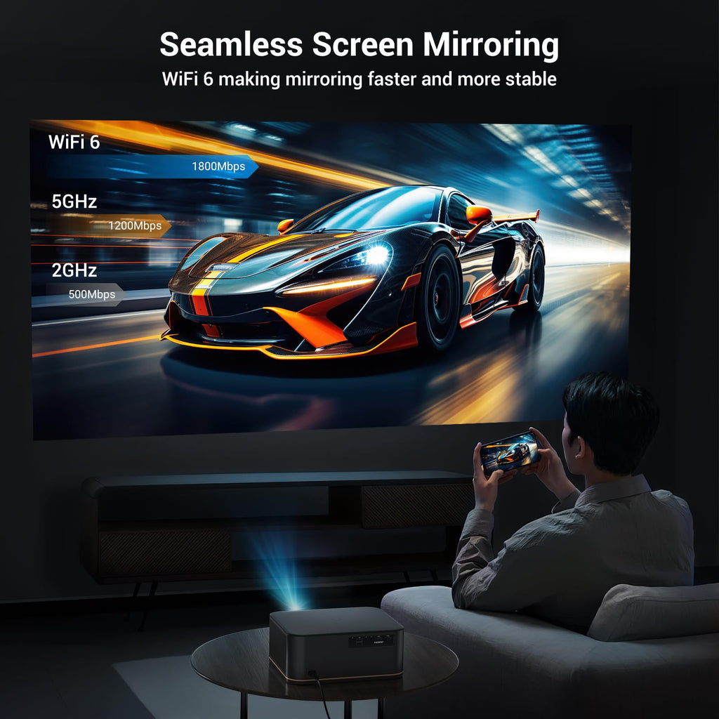 2000 ANSI 4K Decoding Projector WiFi 6 Auto Focus
