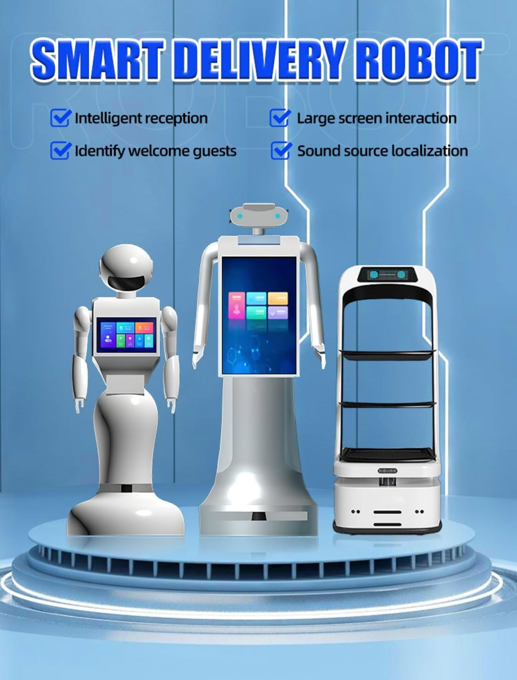 Kommerzieller Restaurant-Roboter mit intelligenter Navigation und Dual-Touchscreens