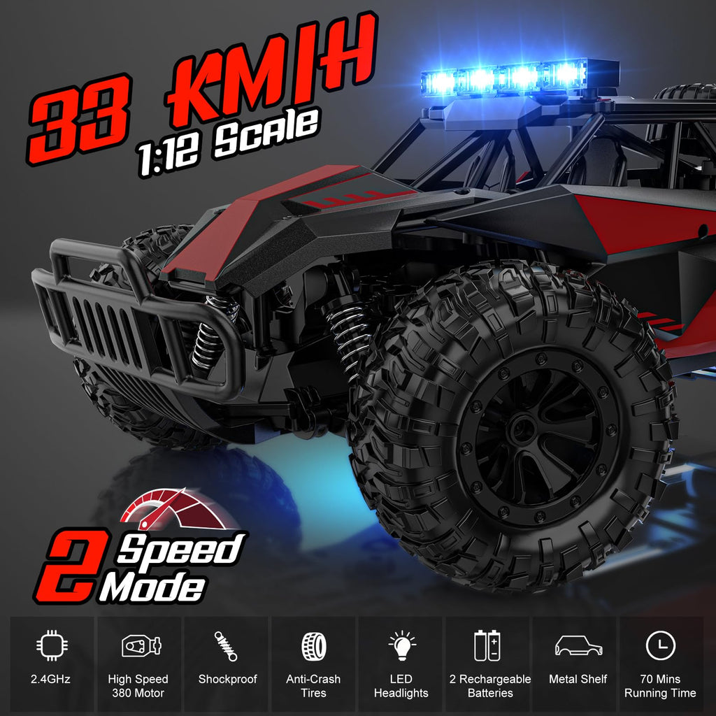 Высокоскоростной 33 км/ч 1:12 Масштаб RC Монстр-трак Внедорожник