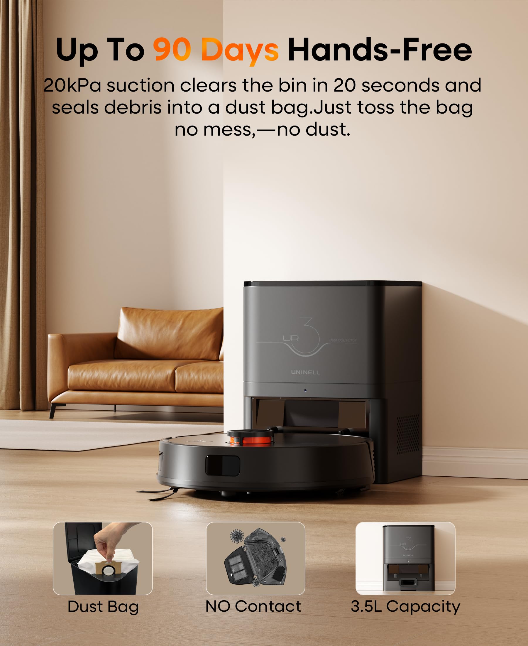 Self-Emptying Robot Vacuum and Mop Combo