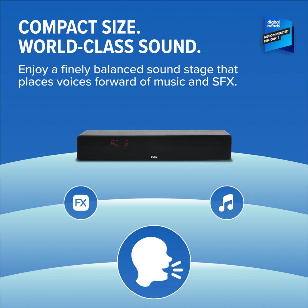 ZVOX Dialogue Clarifying Sound Bar with Hearing Tech