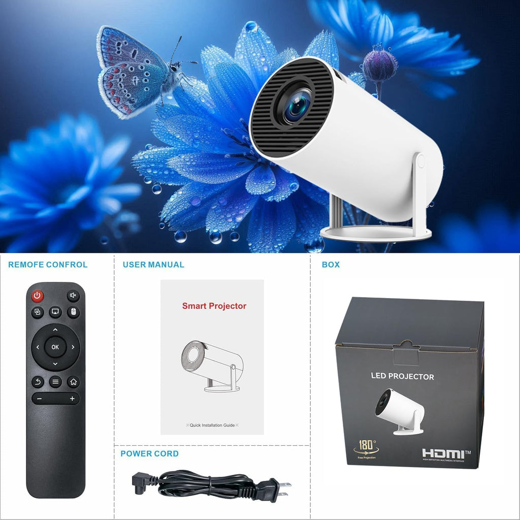 Mini 4K WiFi 6 BT 5.2 Projector HY300