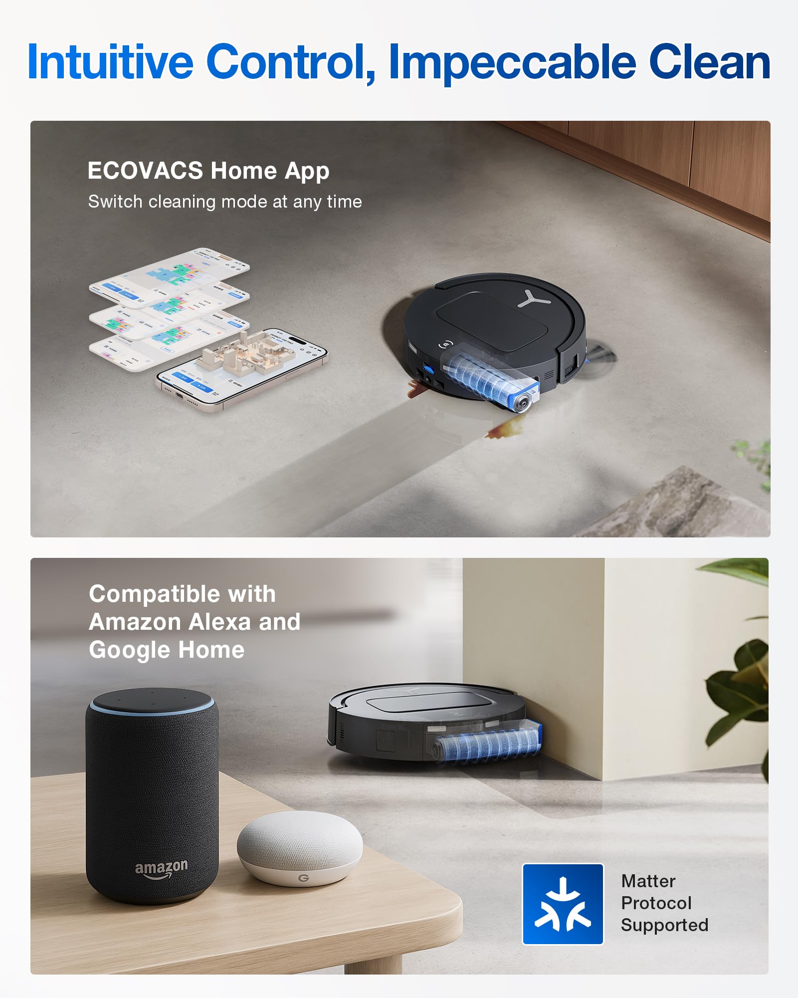 ECOVACS DEEBOT T80 Omni Self-Cleaning Robot Vacuum and Mop