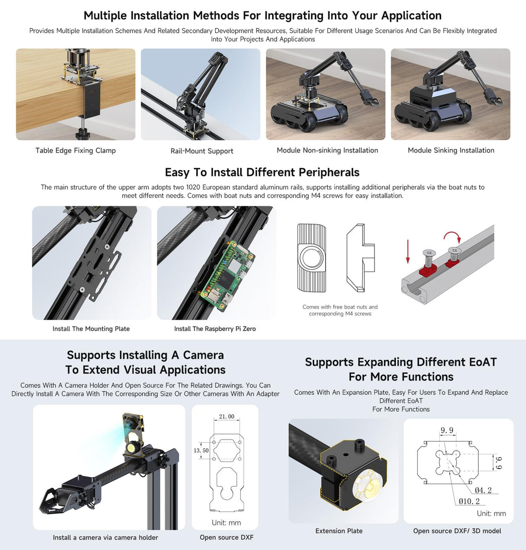 Desktop Robotic Arm Kit with ESP32, 4-DOF, High-Torque Servo